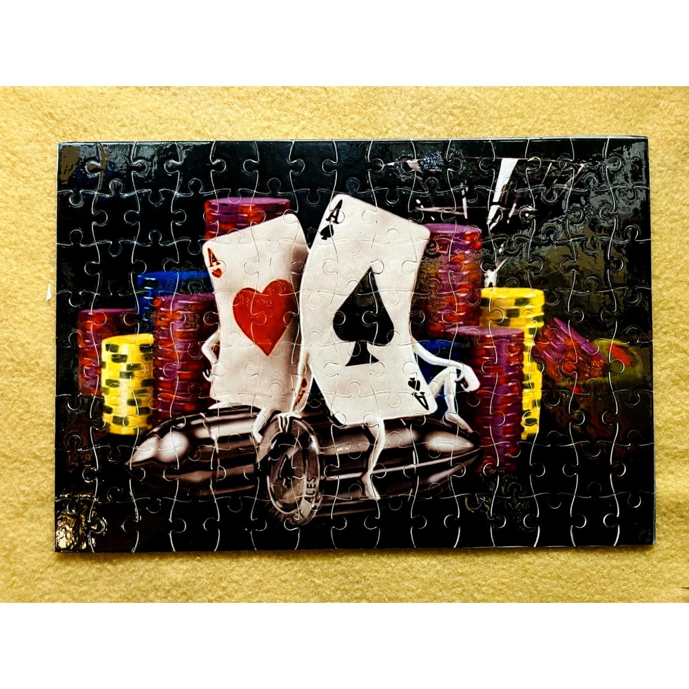 New Casino Poker Cards Deck A4 Jigsaw Puzzle 120 pcs